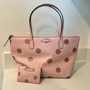 Pink Kate Spade purse and wallet set